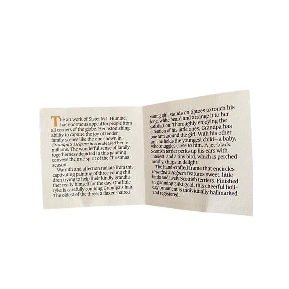 Hummel Vintage Gold Christmas Ornament Collection Lot 2 Angel, Grandpa’s Helpers - Picture 14 of 16